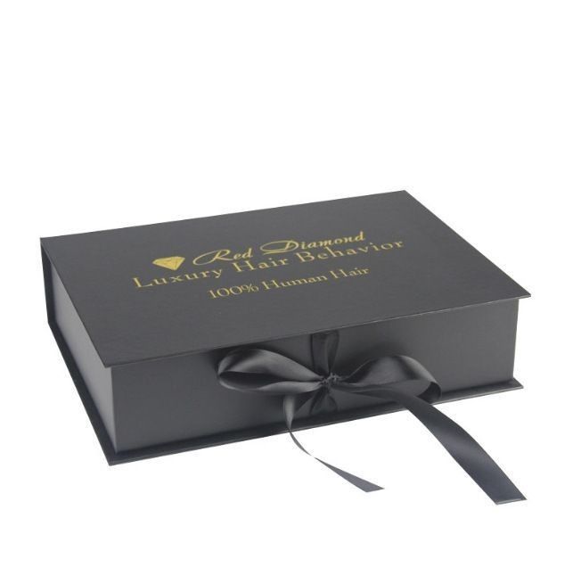 Envase de caja de regalo magnética plegable para té y café Peruca de extensión de cabello humano
