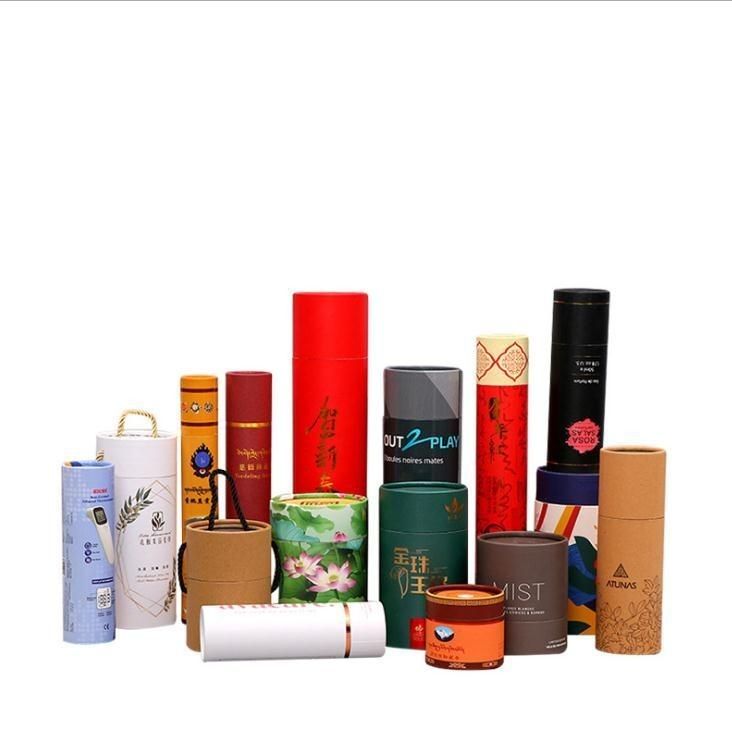 Embalaje de latas redondas de papel para cosméticos, velas de perfumes, joyas, tubos de papel, caja de embalaje