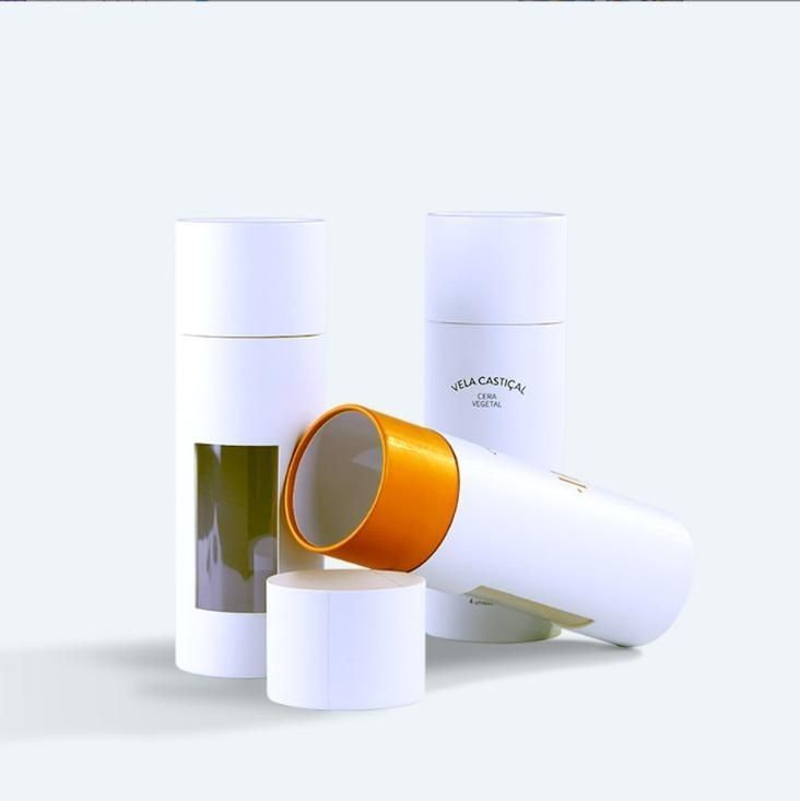 Embalaje de latas redondas de papel para cosméticos, velas de perfumes, joyas, tubos de papel, caja de embalaje