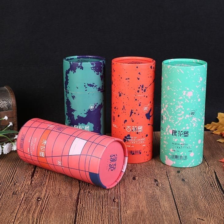 Embalaje de latas redondas de papel para cosméticos, velas de perfumes, joyas, tubos de papel, caja de embalaje