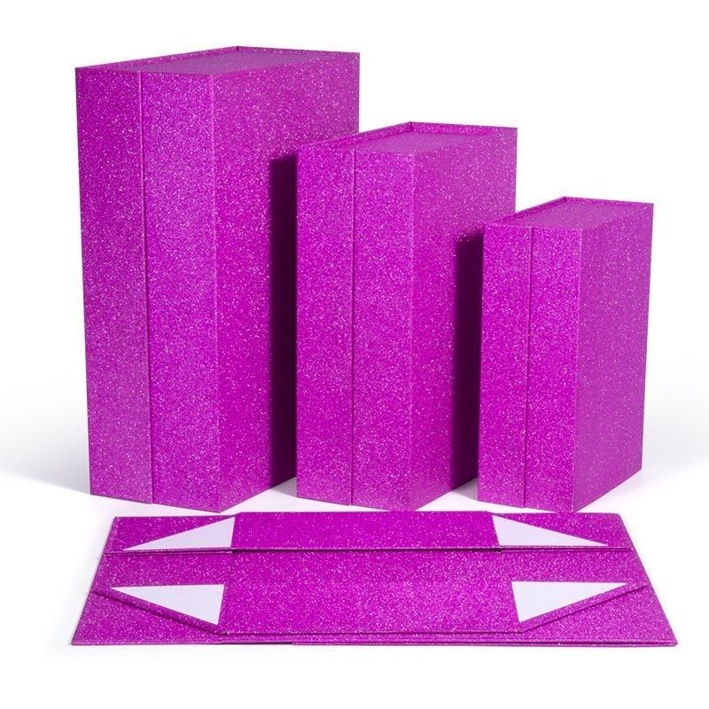 Caja de regalo plegable de lujo Caja de embalaje de cartón de papel para extensiones de peluca para cabello humano