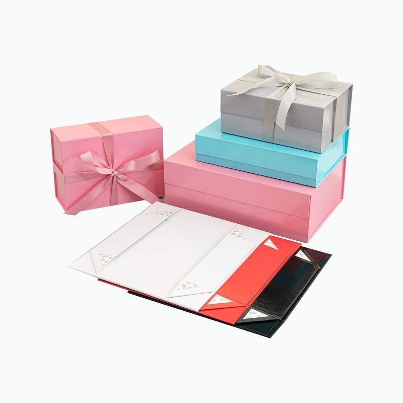 Decoración de Navidad Caja de regalo plegable de papel Joyería cosmética Cajas de cartón plegables