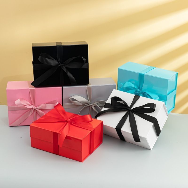 Decoración de Navidad Caja de regalo plegable de papel Joyería cosmética Cajas de cartón plegables