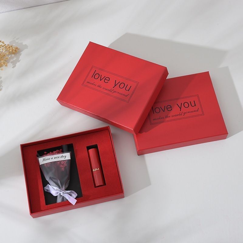 Cielo y Tierra tapa personalizada Rectangular lápiz labial Perfume caja de regalo para favores de boda personalizados