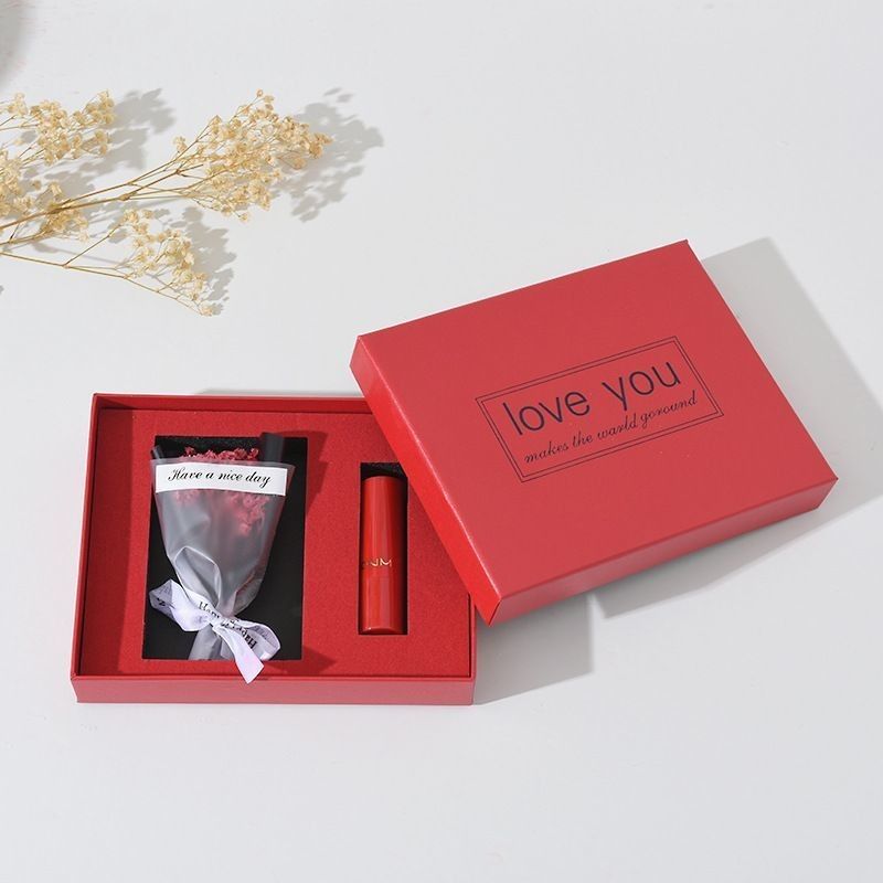 Cielo y Tierra tapa personalizada Rectangular lápiz labial Perfume caja de regalo para favores de boda personalizados