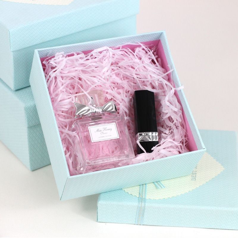 Cajas de embalaje de cartón de tapa rígida y base para perfume cosmético anillo de maquillaje de lápiz labial
