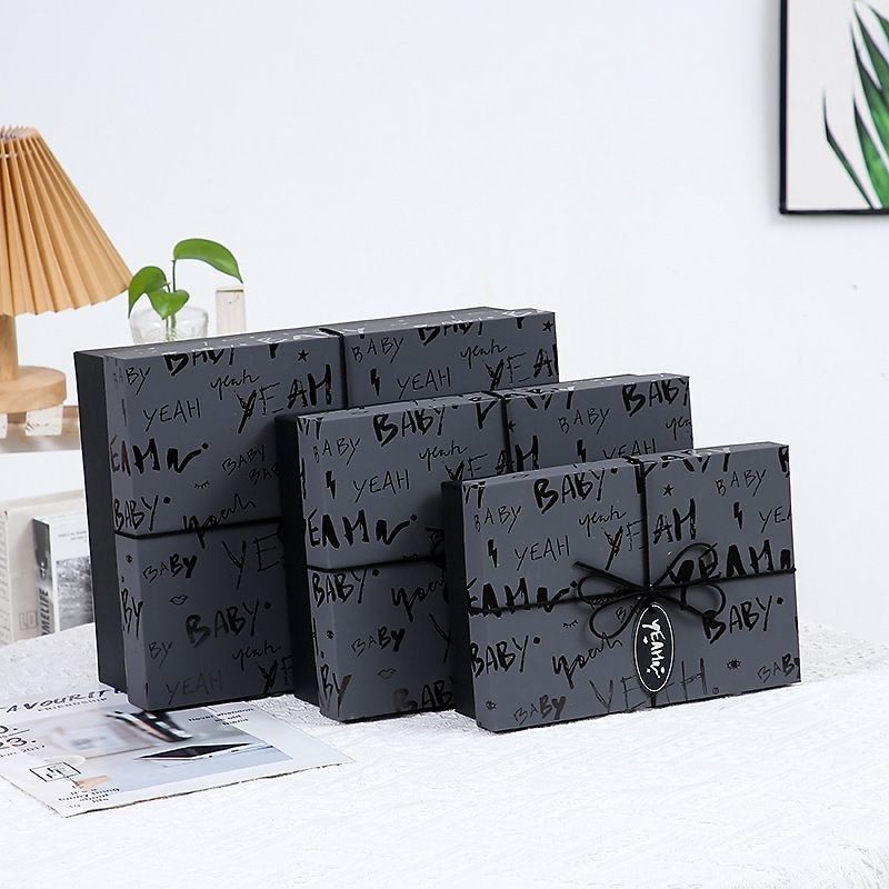 Embalaje de regalo negro Papel de joyería Cajas para collar Anillo de pulsera Reloj Eco amigable