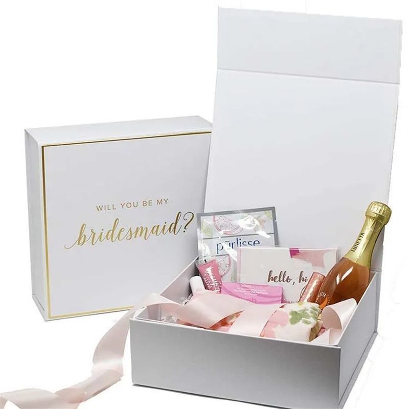 Caja de regalo de cartón blanco de cierre magnético personalizado para el Día de la Madre Día de San Valentín