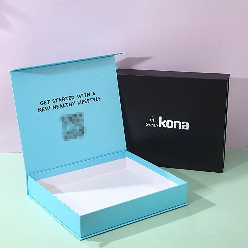 Caja de embalaje magnético de color sólido de cartón rígido plegable laminado