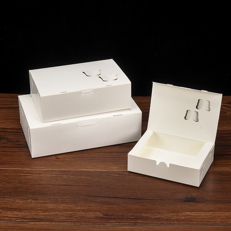 Caja de regalo personalizada de cartón blanco Caja de embalaje de comida rápida de papel para bocadillos de restaurante