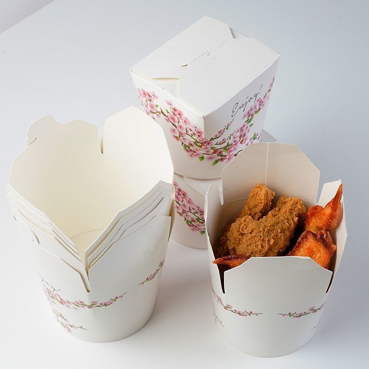 Caja de regalo personalizada de cartón blanco Caja de embalaje de comida rápida de papel para bocadillos de restaurante