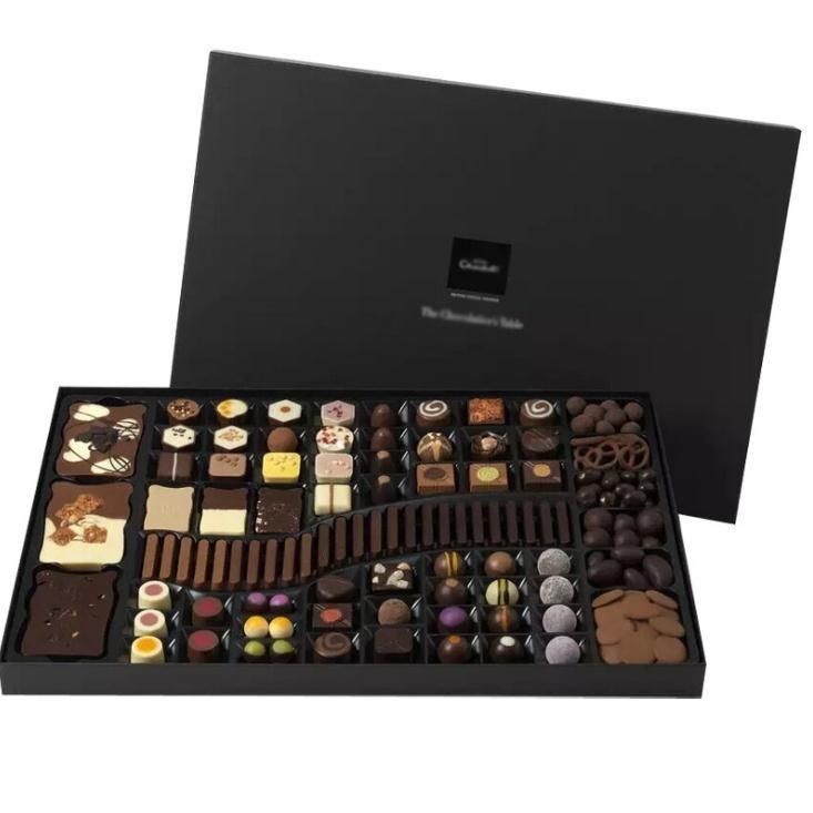 Cajas de regalo personalizadas de papel negro de arte Cajas de embalaje magnético para alimentos y dulces