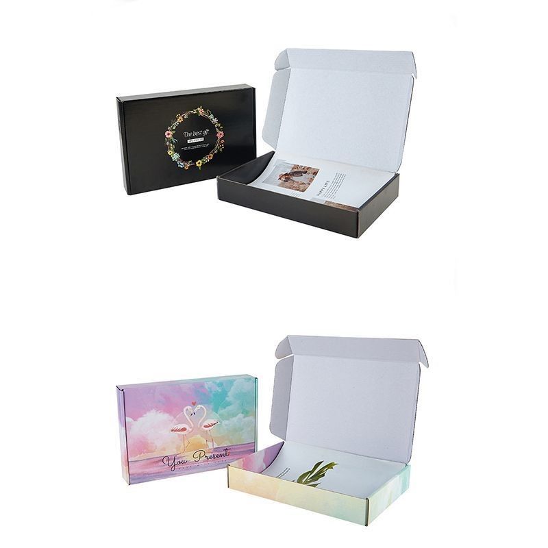 OEM caja de regalo plegable de papel de embalaje de correo caja personalizada para zapatos camisetas vestido