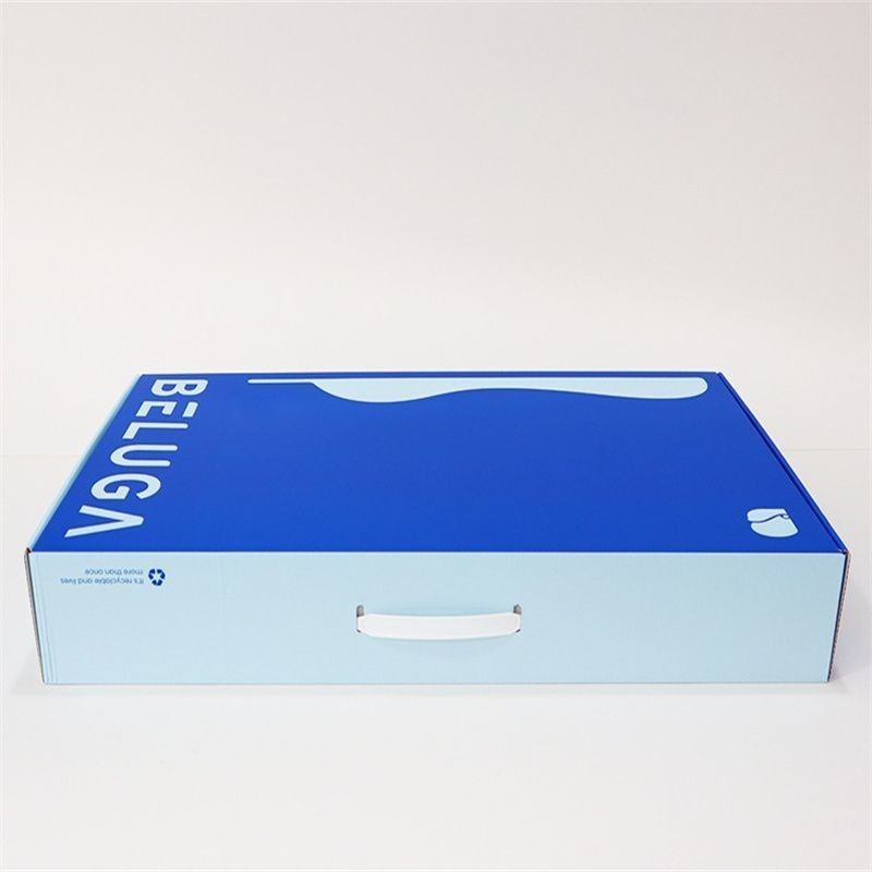 Logotipo personalizado plegable plano de cartón ondulado de 3 pliegues caja de papel Kraft para almohada para el hogar organización deportiva de acondicionamiento físico