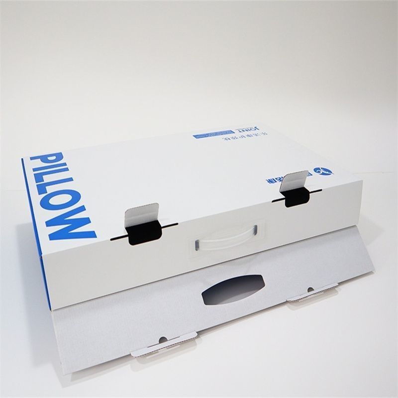 Logotipo personalizado plegable plano de cartón ondulado de 3 pliegues caja de papel Kraft para almohada para el hogar organización deportiva de acondicionamiento físico