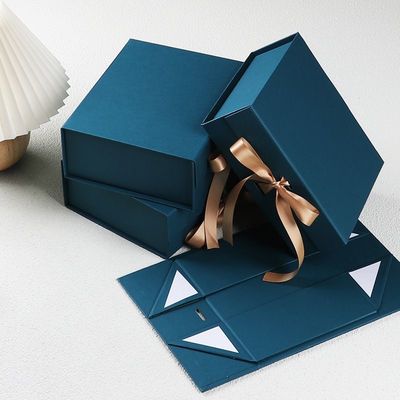 Cajas de embalaje de cartón plegable reciclable con cierre magnético y cierre con cinta