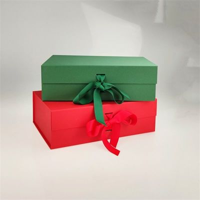 Caja de regalo de papel de cartón magnético plegable con mango de cinta para joyería